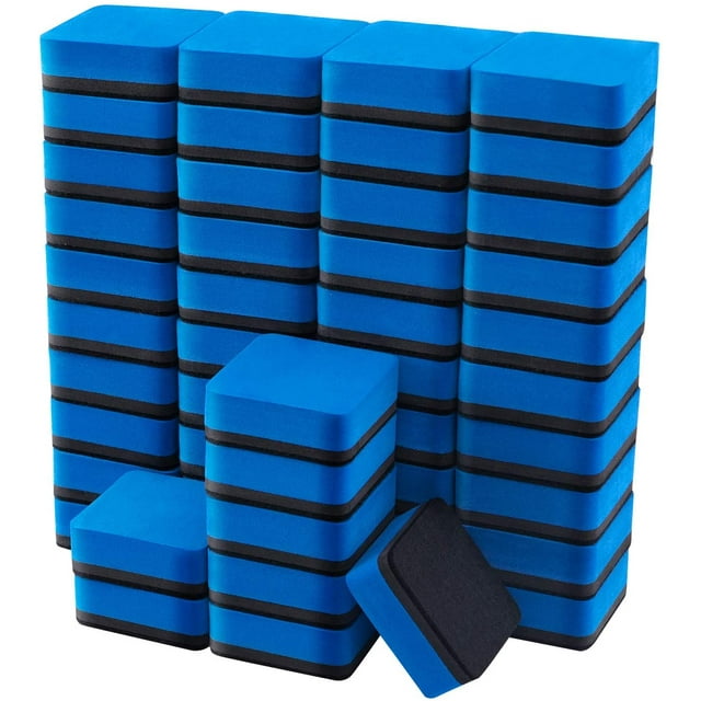 High Quality Felt Mini Magnetic Erasers, Eco-Friendly Non-Toxic, Contoured Design Strong Magnetic, Washable Whiteboard Erasers For Home, Office, And Classroom (Blue)