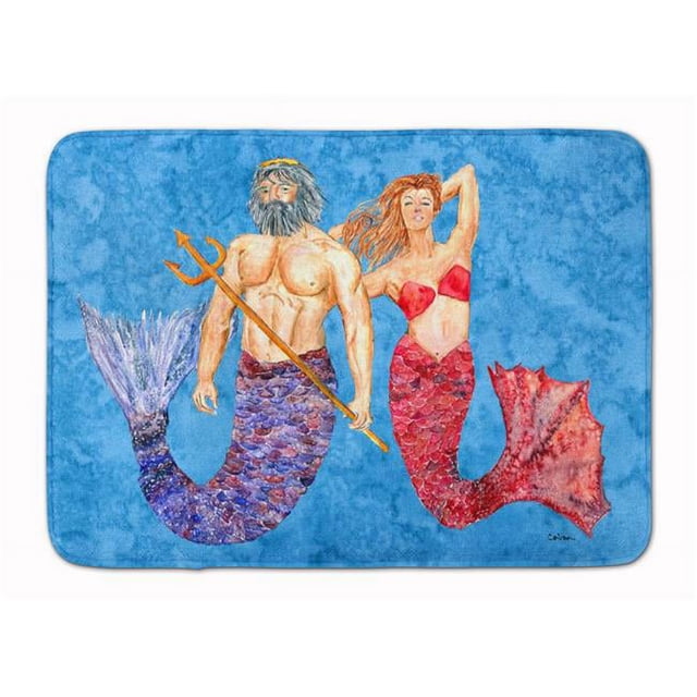 Carolines Treasures 8801RUG Mermaid & Merman Machine Washable Memory Foam Mat