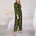 thumbnail image 3 of Fotbe Corn And Dragonflies Pattern Long Sleeve Pajama Set for Women,Sleepwear Set,2-piece Loungewear Set,Soft PJs Comfy Nightwear with Pockets -X-Large, 3 of 7