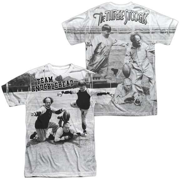 Three Stooges Team Knucklehead Unisex Adult Sublimated Costume T Shirt (Front/Back), Small Multicolor