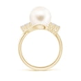 thumbnail image 2 of ANGARA Freshwater Cultured Pearl Bypass Ring with Diamond Trio in 14K Yellow Gold for Women | June Birthstone, Birthday, Anniversary, Jewelry Gift for Women | Pearl Ring, 2 of 9
