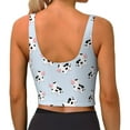 thumbnail image 3 of Haiem Cute Farm Cow Pattern Womens Sports Bra - U Neck Padded Low Impact Yoga Bra Workout Crop Top Gym Moisture-Wicking Workout Vest -Large, 3 of 9
