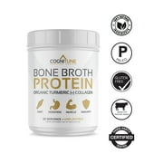 COGNITUNE Bone Broth Protein Powder with Organic Turmeric & Collagen Peptides, Unflavored, 22g Protein, 20 Servings