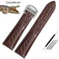 thumbnail image 3 of Correa de reloj negra marrón azul para Cartier Correa de piel de cocodrilo Tanque de piel auténtica Solo key London Calibo Pulsera para hombre 20 22 23 24 25, 3 of 5
