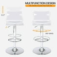 thumbnail image 4 of Bar Stools Set of 2, Adjustable Acrylic Swivel Airlift Barstools, Modern Counter Stools with Back and Footrest for Bar, Kitchen, Dining Room (Clear), 4 of 9