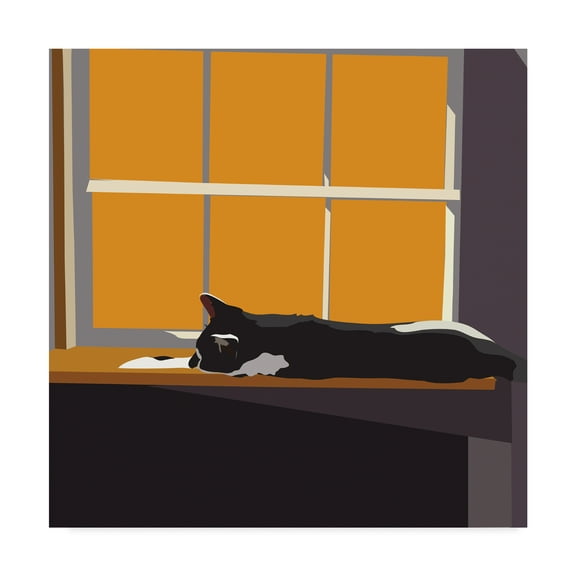 Cat on a Window Sill II' Canvas Art by Emily Kalina