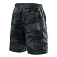 thumbnail image 4 of Men's Cargo Shorts Elastic Waist Drawstring Shorts Pants Relaxed Fit Outdoor Hiking Camo Stretch Big and Tall Cargo Short with Multi-Pocket Quick Dry Bermuda Short,Gray 3XL, 4 of 4