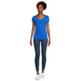 thumbnail image 3 of No Boundaries Scoop Neck Tee with Short Sleeves, 1 or 3-Pack, Women’s, 3 of 5