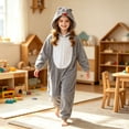 thumbnail image 3 of SIYUDAN Kids Animal Onesie Pajamas Long Sleeve Zip up Jumpsuits Romper Christmas Pajamas Mouse Onesie 4-5 Years Girls Pajamas, 3 of 5