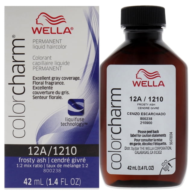 Tinte líquido permanente para cabello Color Charm - 12A Frosty Ash de Wella para unisex - Tinte para cabello de 1,42 oz Wella Color de pelo 1.4 oz