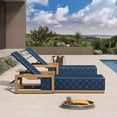 thumbnail image 3 of PURPLE LEAF Patio Chaise Lounge Chair Set of 2, PU Leather Outdoor Chaise Lounger Aluminum Pool Lounge Chairs with 5-Position Adjustable Backrest for Pool, Deck, Garden, Sunbathing,Navy Blue, 3 of 7