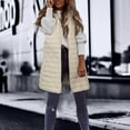 thumbnail image 2 of Yigetop Womens Vest Women's Down Vest Long Winter Thin and Light Down Coat Casual Down Coat Slim Gilet Quilted Jacket Outdoor Winter Coat Vest with Pockets Puffer Vests for Women 2024 Trendy Beige L, 2 of 6