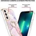 thumbnail image 3 of Marble Pattern Case for Samsung Galaxy S23 Plus (Not N23) with Ring Holder Kickstand, Plus Slim PC Material Shockproof Girls Women Case Cover for Samsung Galaxy S23 Plus DLS Rose Gold, 3 of 7