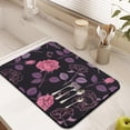 thumbnail image 2 of Wildflower Peony Dish Drying Mat, Artistic Floral Botanical Coffee Mat, Absorbent Kitchen Mat with Hummingbird and Bloom, 18x24in, 2 of 4