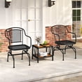 thumbnail image 2 of Gymax Patio Rocking Chairs Set of 4 w/ Metal Mesh Backrest & Seat Armrests Gentle, 2 of 10