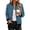Navy, variant on Women’s Zip Up Bomber Jacket Long Sleeve Stand Collar Casual Outerwear, Classic Polka Dot Printed Fashion Baseball Coat with Side Pockets