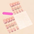 thumbnail image 7 of JZROCKER 24Pcs Short Square False Nails French Tip Nails Press On Nails Stick on Nails Manicure With Rhinestones And 3D Bows, 7 of 7