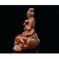 thumbnail image 4 of Hand Carved Wooden Figurine Samantabhadra Statue Carving Buddhist Chinese Handcarved Elephant Virtue Compassion Benevolence, 4 of 4