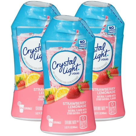 (6 Pack) Crystal Light Liquid Strawberry Lemonade Drink Mix, 1.62 fl oz (Best Low Calorie Lemonade)