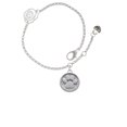 thumbnail image 2 of Delight Jewelry Silvertone Paw - Round Seal Silver-tone Rose Link Chain Bracelet, 6.25"+1.75" Extender, 2 of 4