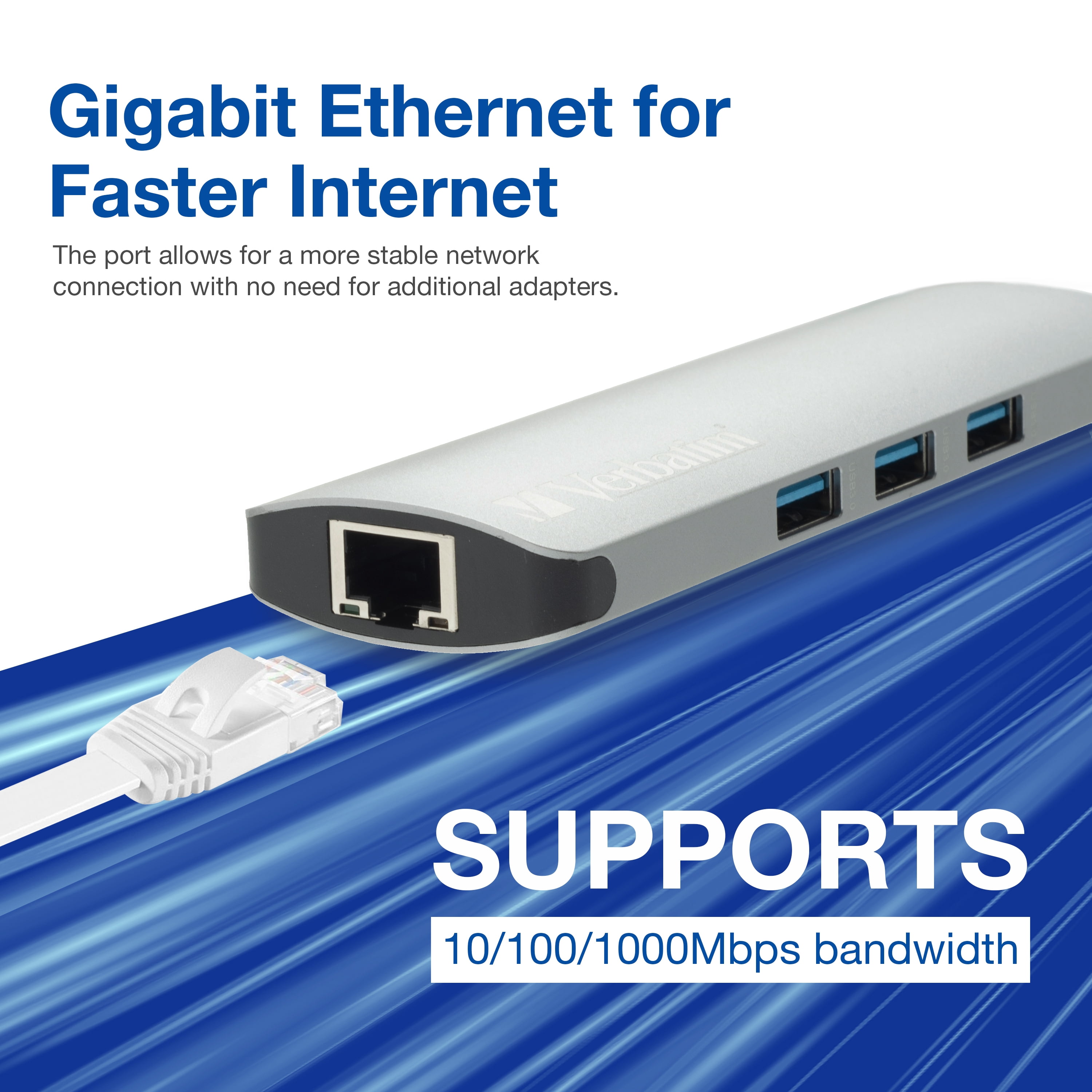 Verbatim 9-in-1 USB-C Hub with 4K HDMI, Power Delivery, USB 3.0, SD Card Reader & Gigabit Ethernet Port