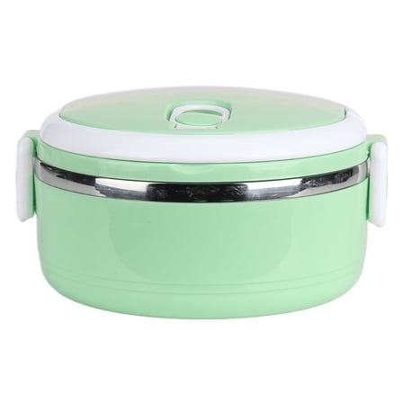 Thermal Lunch Box With Arch Handle Stackable Hot Food Insulated Box 304 Stainless Steel Round Lunch Box Sealed Food ContainersMonolayer For Home Picnics Camping School Green