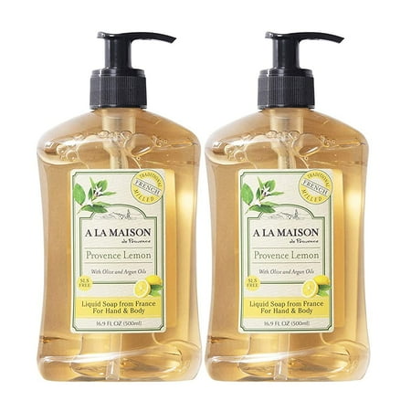 A La Maison Liq uid So ap for Hand & Body  Provence Lemon  16.9 oz - 2 Pack