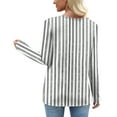 thumbnail image 6 of Moxiu Womens Fall Fashion 2023 Tops Long Sleeve Shirts for Women Striped Asymmetric Square Neck Tunic Tops Decorative Buttons Gray,XXL, 6 of 6
