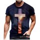 thumbnail image 1 of European And American Cross Print Short Sleeve Round Neck T-shirt Top 2XL, 1 of 5