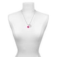 thumbnail image 2 of Delight Jewelry Silvertone Small Hot Pink Enamel Disc She is Clothed in Stength and Dignity Charm Necklace, 20"+3", 2 of 4