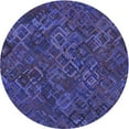 thumbnail image 1 of Ahgly Company Tapis Rond Lavable en Machine Intérieur Transitionnel Bleu, 3 Pieds Rond, 1 of 7