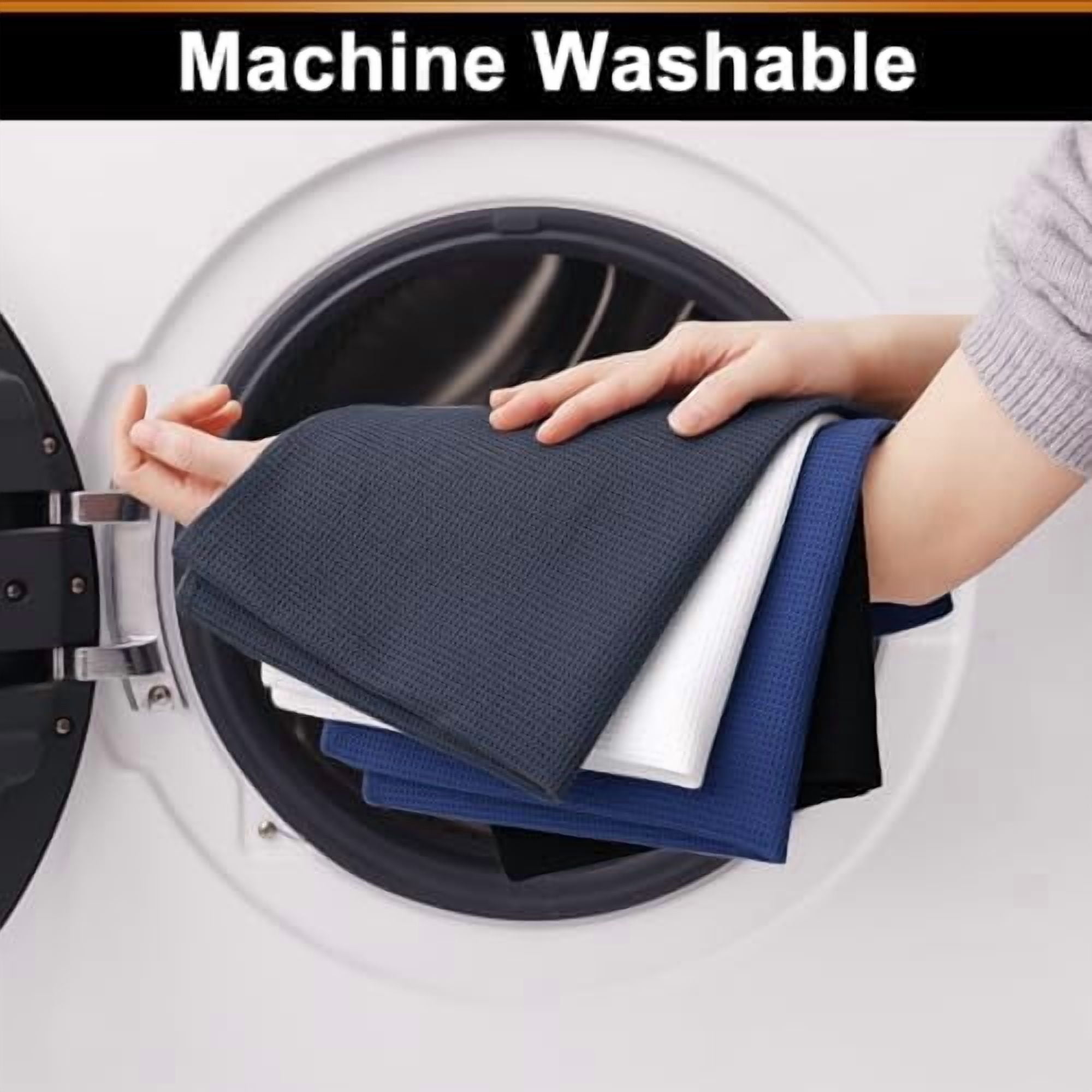 100% Cotton Waffle Weave Kitchen Towels - 4 Pack Soft and Absorbent Dish Towels - 16 x 26 Inches Quick Dry Hand Towels - Multiple Colour
