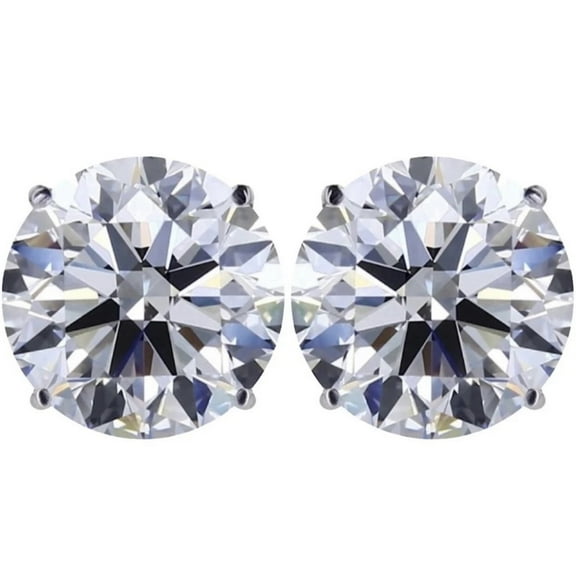 4 Carat VVS Real Lab Grown Moissanite Diamond Round 2 Stud Earrings 925 GRA