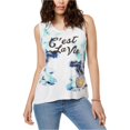 thumbnail image 1 of True Vintage C'est La Vie Tank Top para Mujer, Blanco, XS, 1 of 2