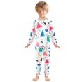 thumbnail image 6 of FORMRS Long Sleeve Top and Pants Pajama Set for Niños 2-Piece Sleepwear, Sizes 18M-8Y, Green Retro Triangles, 6 of 6