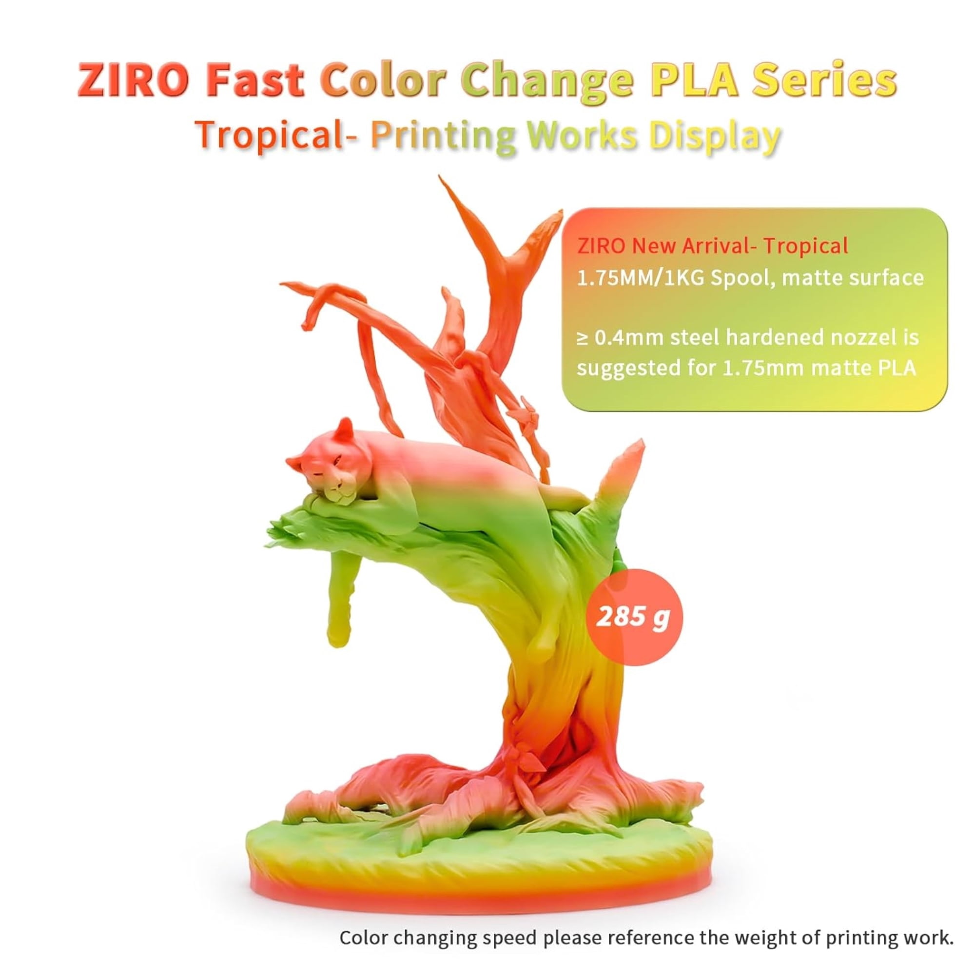 Ziro 3D Gradient Matte PLA 1.75mm 1kg, Tropical