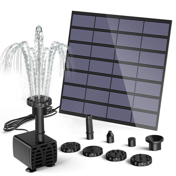 AISITIN Solar Fountain Water Pump, 1.5W Solar Powered Bird Bath Fountain, Submersible Water Pump Kit Solar Panel Kits for Outdoor Pool, Small Pond, Garden Fish Tank
