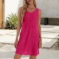 thumbnail image 2 of Fashionable Casual Slimming Sleeveless Bodycon Dress With Round Neck Hot Pink XXL, 2 of 4