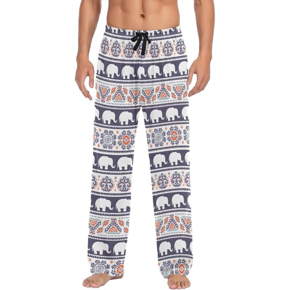 GZHJMY Elephant Pajama Pants for Men, Lounge Pants Lightweight Men Pajama Bottoms with Drawstring Pockets, Christmas New Year Birthday Gifts, X-Large