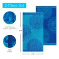 thumbnail image 3 of Superior 2-Piece Floral Mandala Cotton Beach Towel Set, Blue/ Teal, 3 of 10