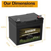 Autocessking Lawnmower AGM Battery Group U1 12V 300CCA 28AH Garden Mower Rechargeable SLA Starting Battery for Riding Tractor John Deere Toro