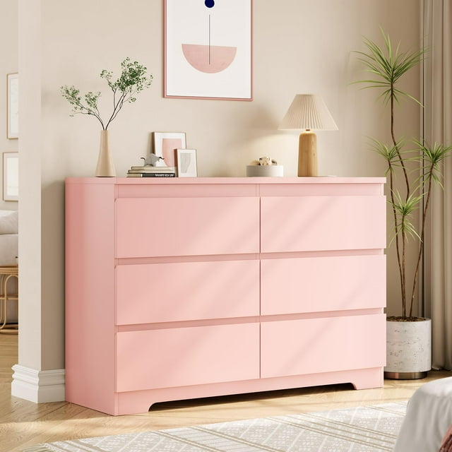 Commode Moderne Blanche à 6 Tiroirs, Commode Simplement Moderne, Commodes à 6 Tiroirs pour Rangement de Vêtements pour Chambre, Commode Double en Bois pour Chambre, Salon, Entrée