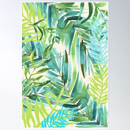 Tropical Leaves Encore Poster Wall Art, Modern Wall Decor, 8x12 UNFRAMED