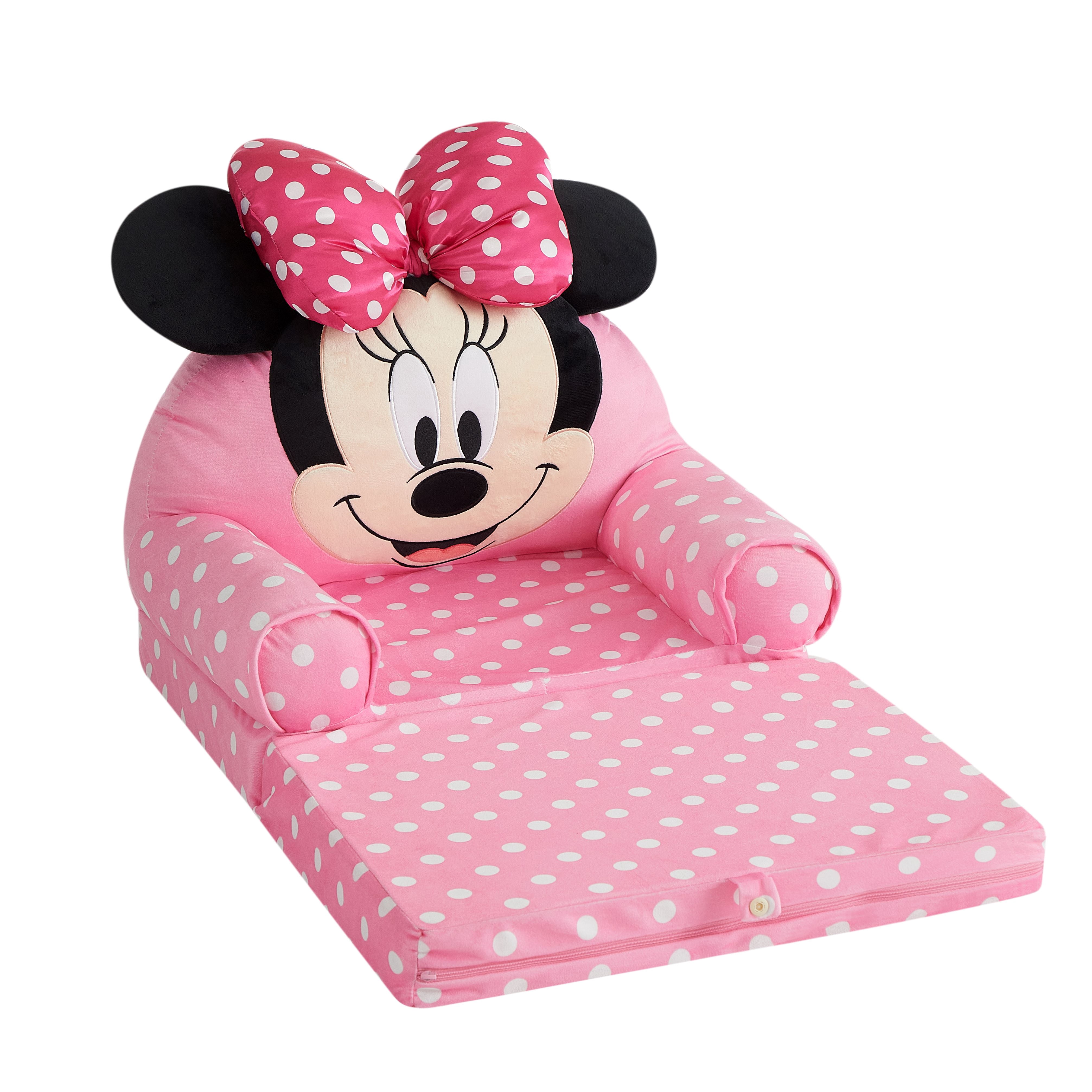 Minnie Mouse 2-in-1 Polyester Flip Out Chair for Kids, Pink
