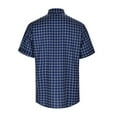thumbnail image 3 of Men's Shirts Button Down Fashion Summer Casual Retro Plaid Printed Short Sleeved T Shirts for Man Navy S, 3 of 7