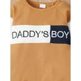 thumbnail image 6 of 12 Months Baby Boys Outfit 18 Months Boys 2PCS Fall Winter Clothing Set Letter Print Round Neck Toddler Boys Long Sleeve Top Pants Set Brown, 6 of 7