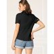 thumbnail image 5 of Camisa de Manga Corta Allegra K Suave Con Botones Cuello Peter Pan Dulce Mujer Negro M, 5 of 6