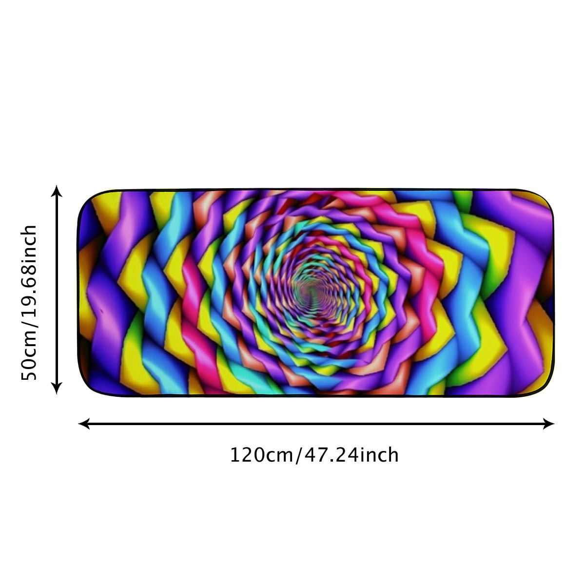 Heduofu Doormat Colorful Rainbow Spirals Non-Slip Indoor Entryway Door Mat (Rubber Backing) Decorative Door Mat, Door Mat with Non-Slip Rubber Backing, Easy Cleaning, Traps Dirt, for Entry, Patio