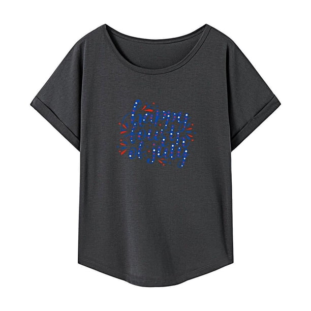Camiseta para mujer Ropa deportiva de verano Camisa cómoda con cuello redondo para deportes Camping M