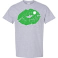 thumbnail image 3 of Inktastic St. Patrick's Day Lucky Lips with White Shamrock T-Shirt, 3 of 5